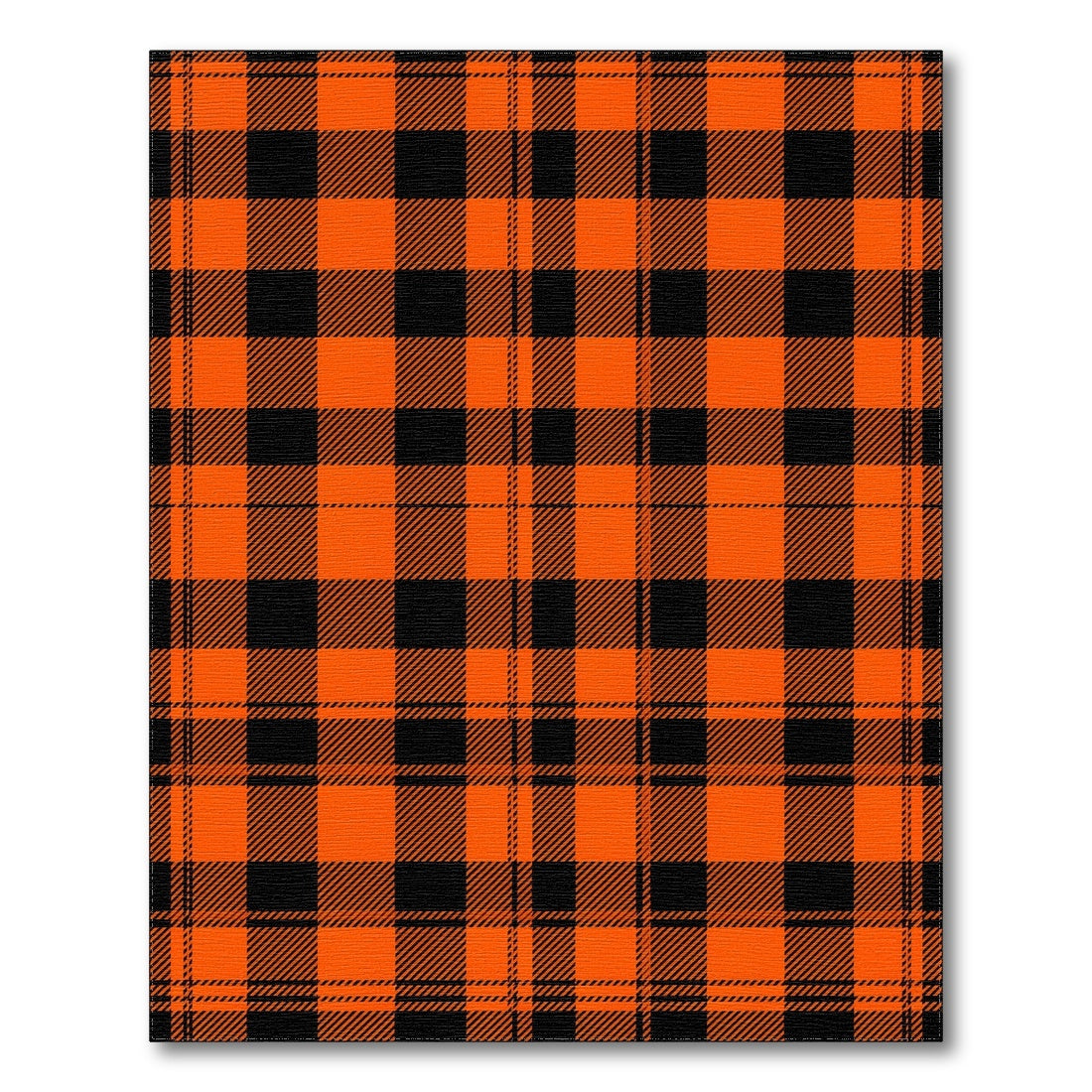 Geometric Modern Orange Black Buffalo Plaid Area Rug