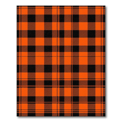 Geometric Modern Orange Black Buffalo Plaid Area Rug