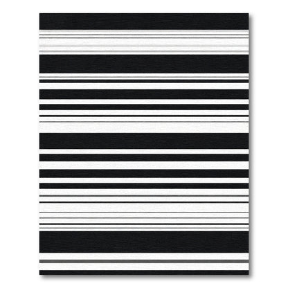 Bold Black White Stripe Graphic Rug