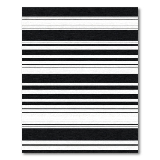 Bold Black White Stripe Graphic Rug