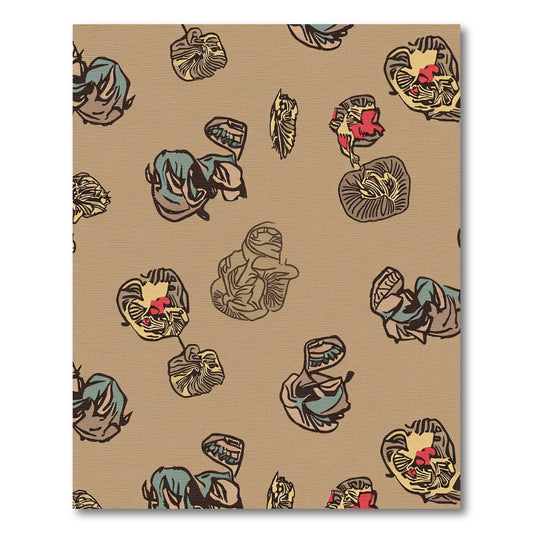 Earthy Tan Abstract Organic Cluster Rug