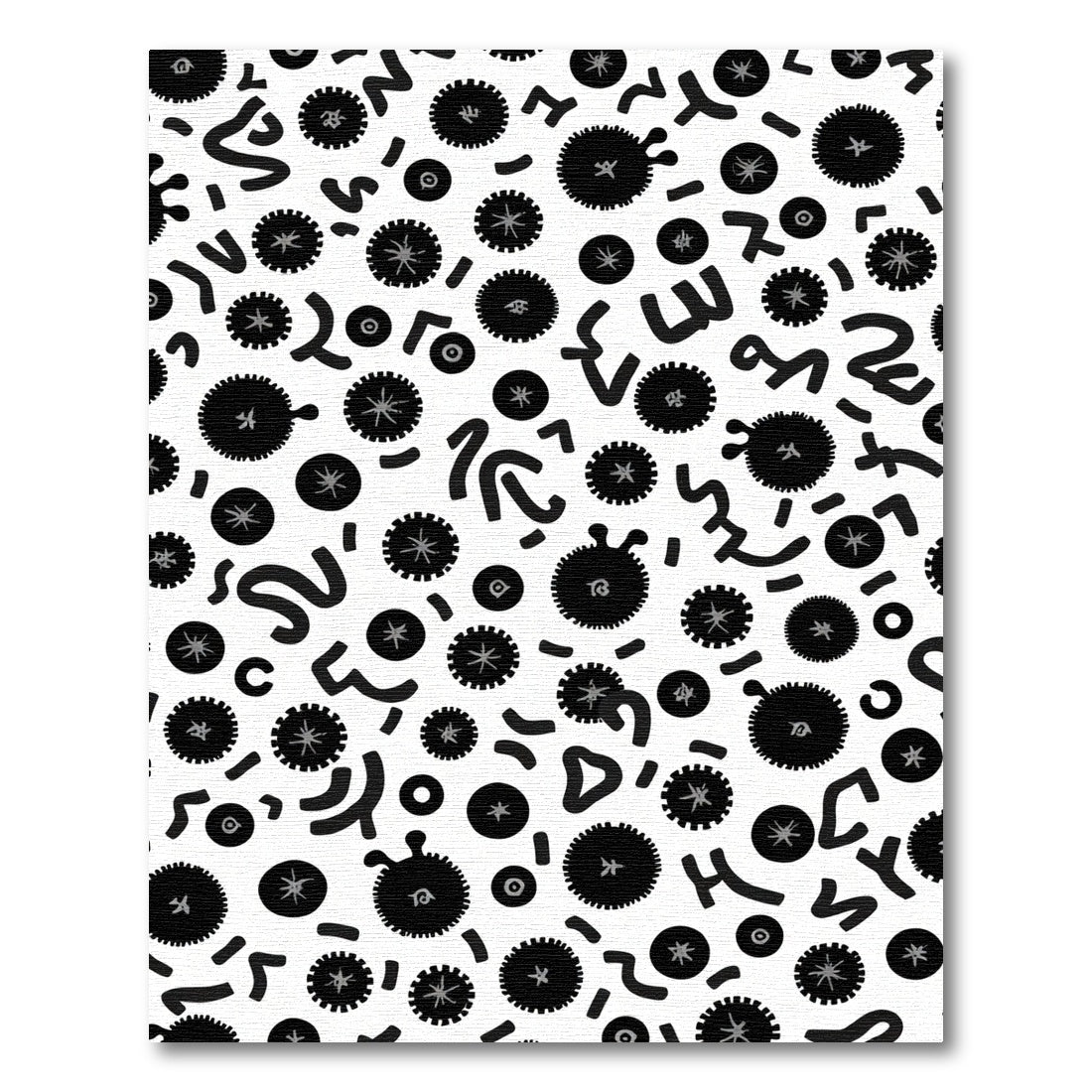 Black Abstract Starburst Swirl Rug