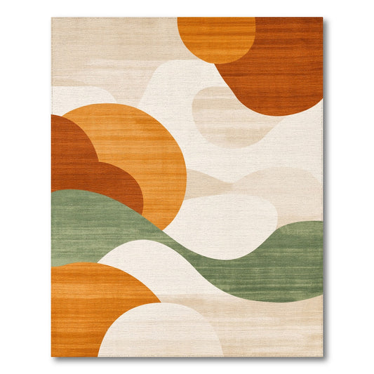 Abstract Orange Wave Orange Area Rug