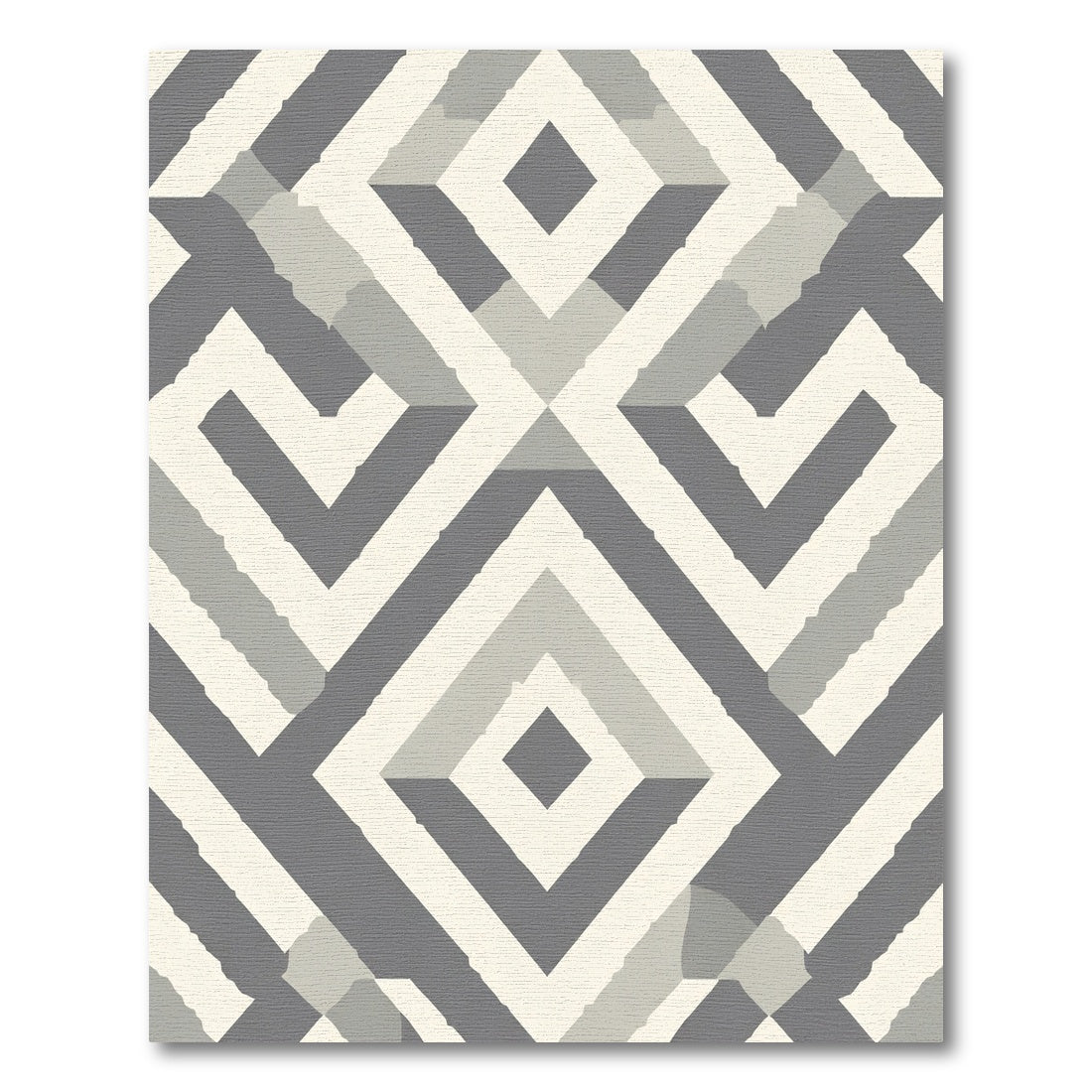 Geometric Gray Nested Diamond Rug
