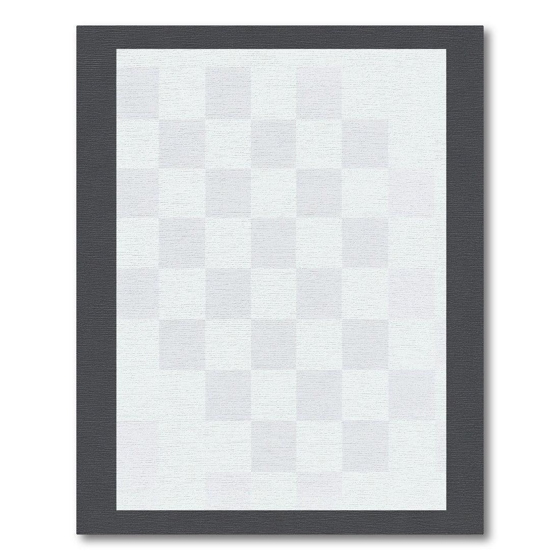 Light Gray Checked Square Field Rug