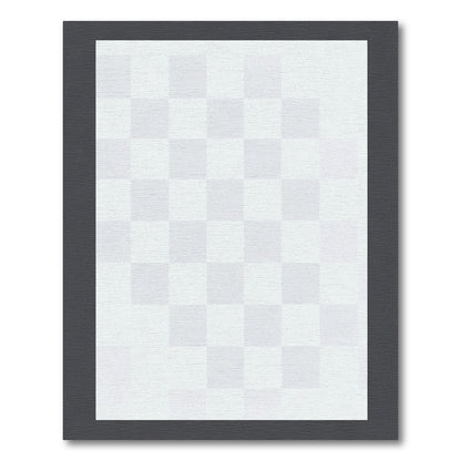 Light Gray Checked Square Field Rug