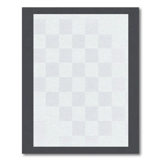 Light Gray Checked Square Field Rug