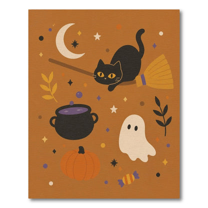 Black Cat Halloween Kids Cartoon Rug