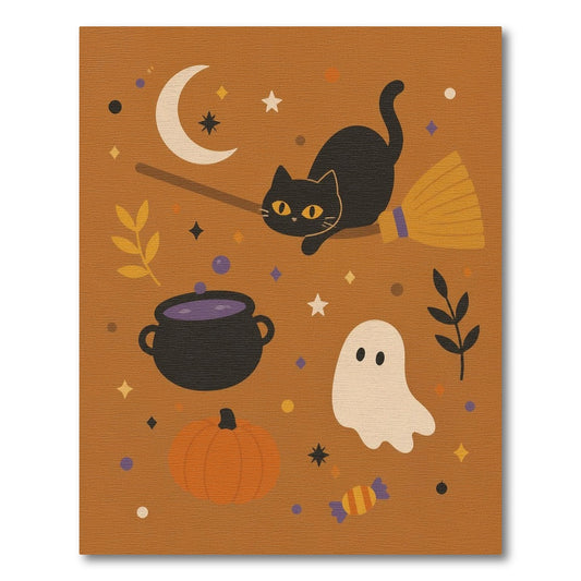 Black Cat Halloween Kids Cartoon Rug