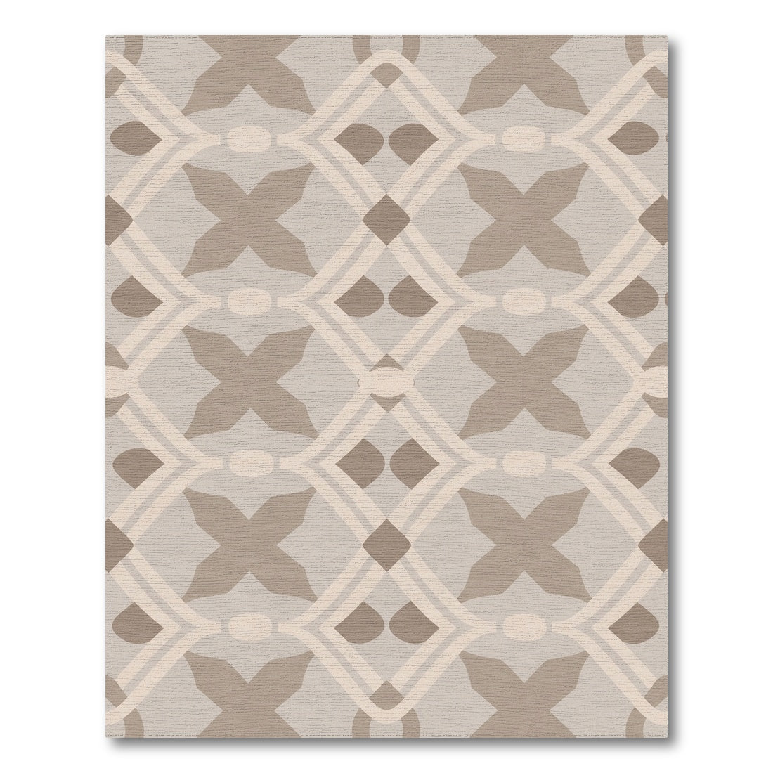Beige Geometric Trellis Area Rug