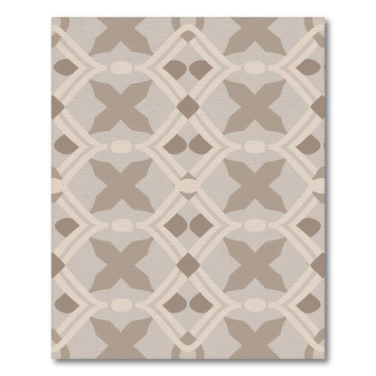 Beige Geometric Trellis Area Rug