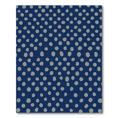 Navy Gray Scattered Dot Rug