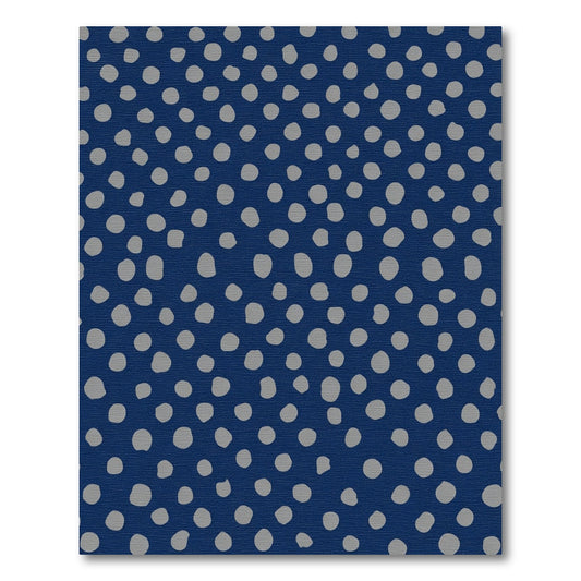 Navy Gray Scattered Dot Rug