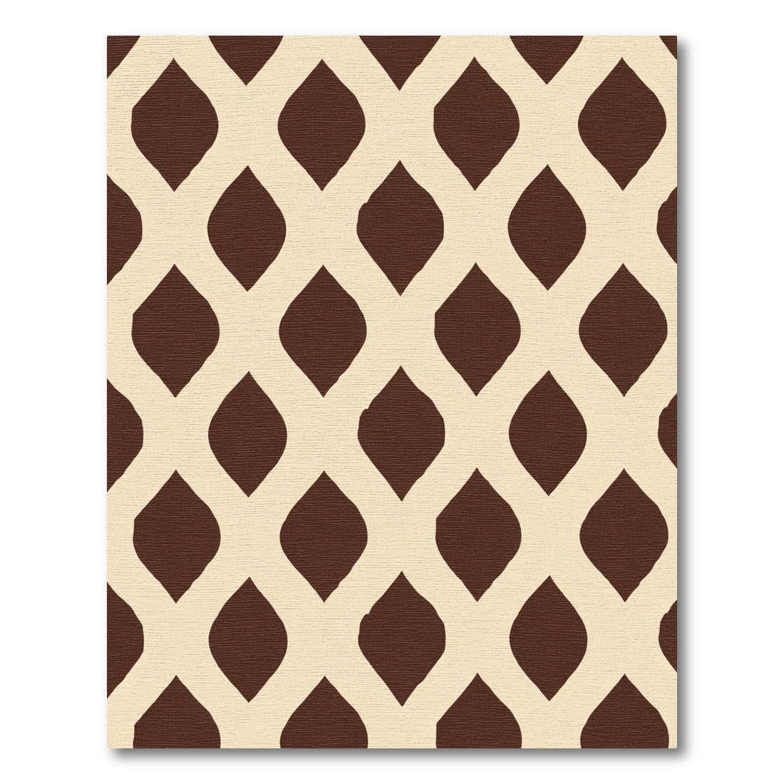 Cream Brown Interlocking Lattice Rug