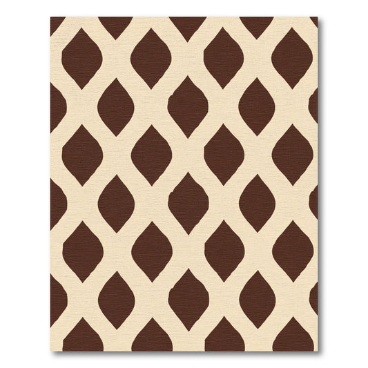 Cream Brown Interlocking Lattice Rug