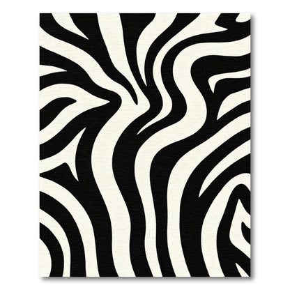 Black Cream Organic Wavy Stripes Runner Rug