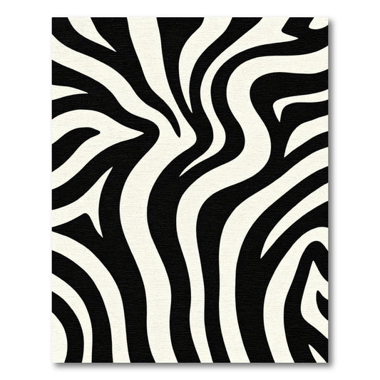 Black Cream Organic Wavy Stripes Runner Rug
