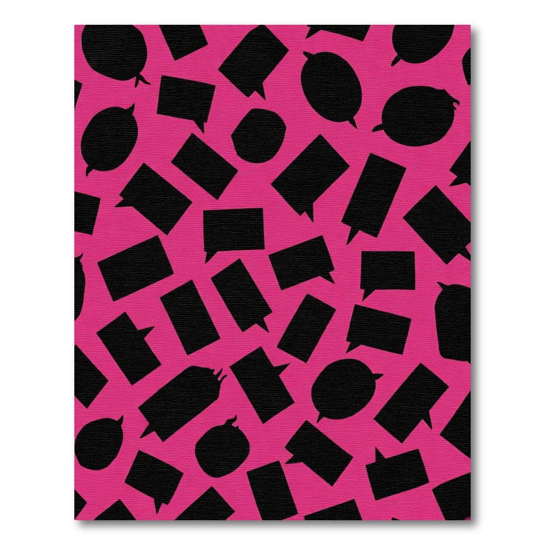 Pink Black Speech Bubble Scatter Rug