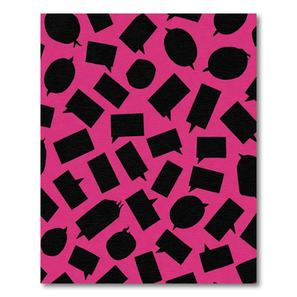 Pink Black Speech Bubble Scatter Rug