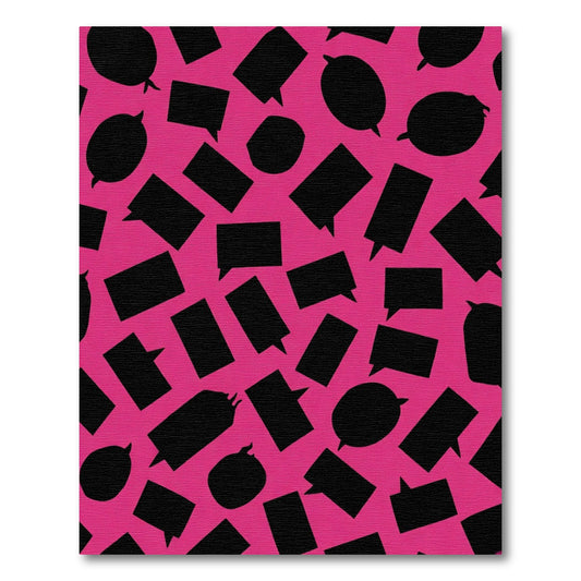 Pink Black Speech Bubble Scatter Rug