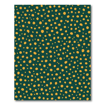 Gold Polka Dots on Forest Green Rug