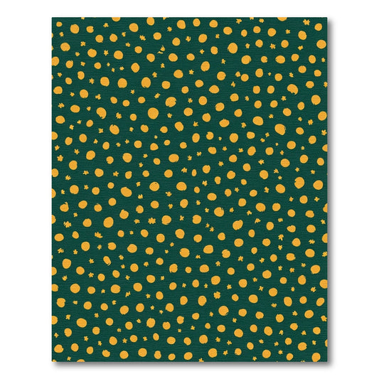 Gold Polka Dots on Forest Green Rug