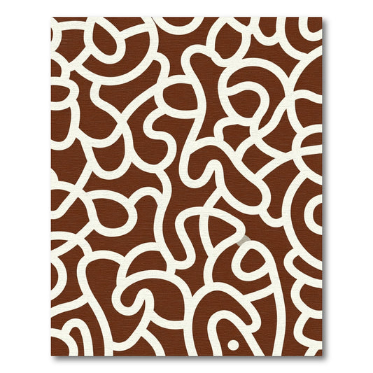 Chocolate Cream Swirl Flow Rug