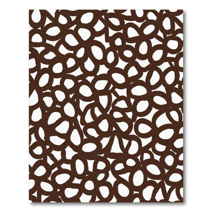 Chic Dark Brown Scattered Petals Rug