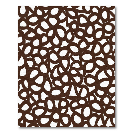 Chic Dark Brown Scattered Petals Rug