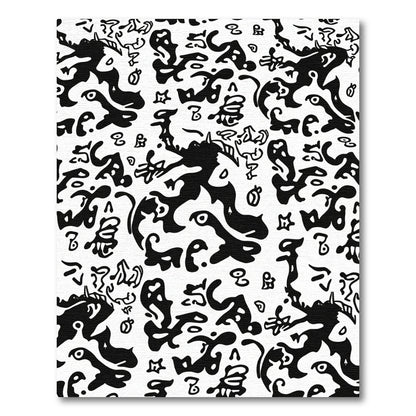 Bold Black Abstract Organic Shapes Rug