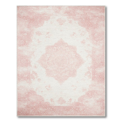 Distressed Vintage Pink Distressed Vintage Medallion Area Rug