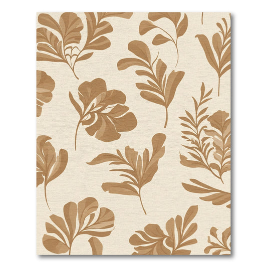 Earthy Tan Leafy Branches Rug
