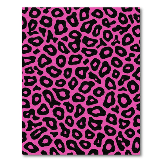 Bold Pink Black Animal Spots Rug