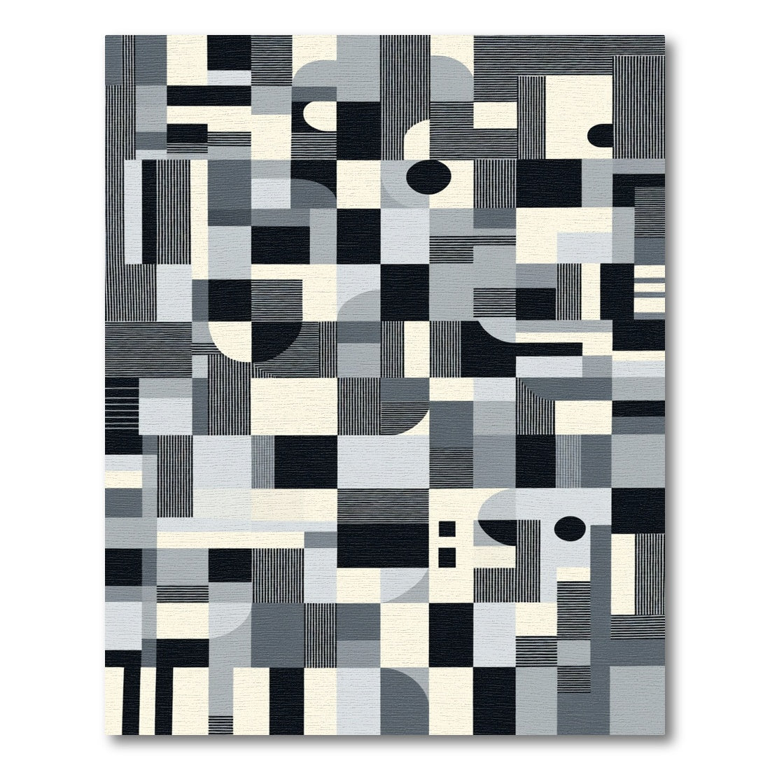 Monochromatic Geometric Composition Rug