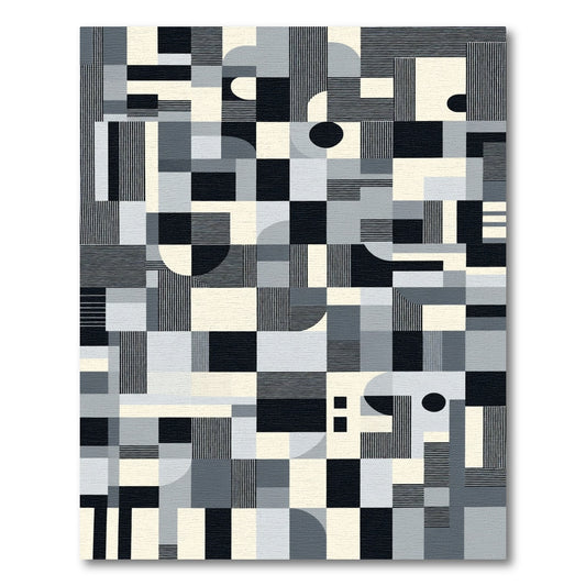 Monochromatic Geometric Composition Rug