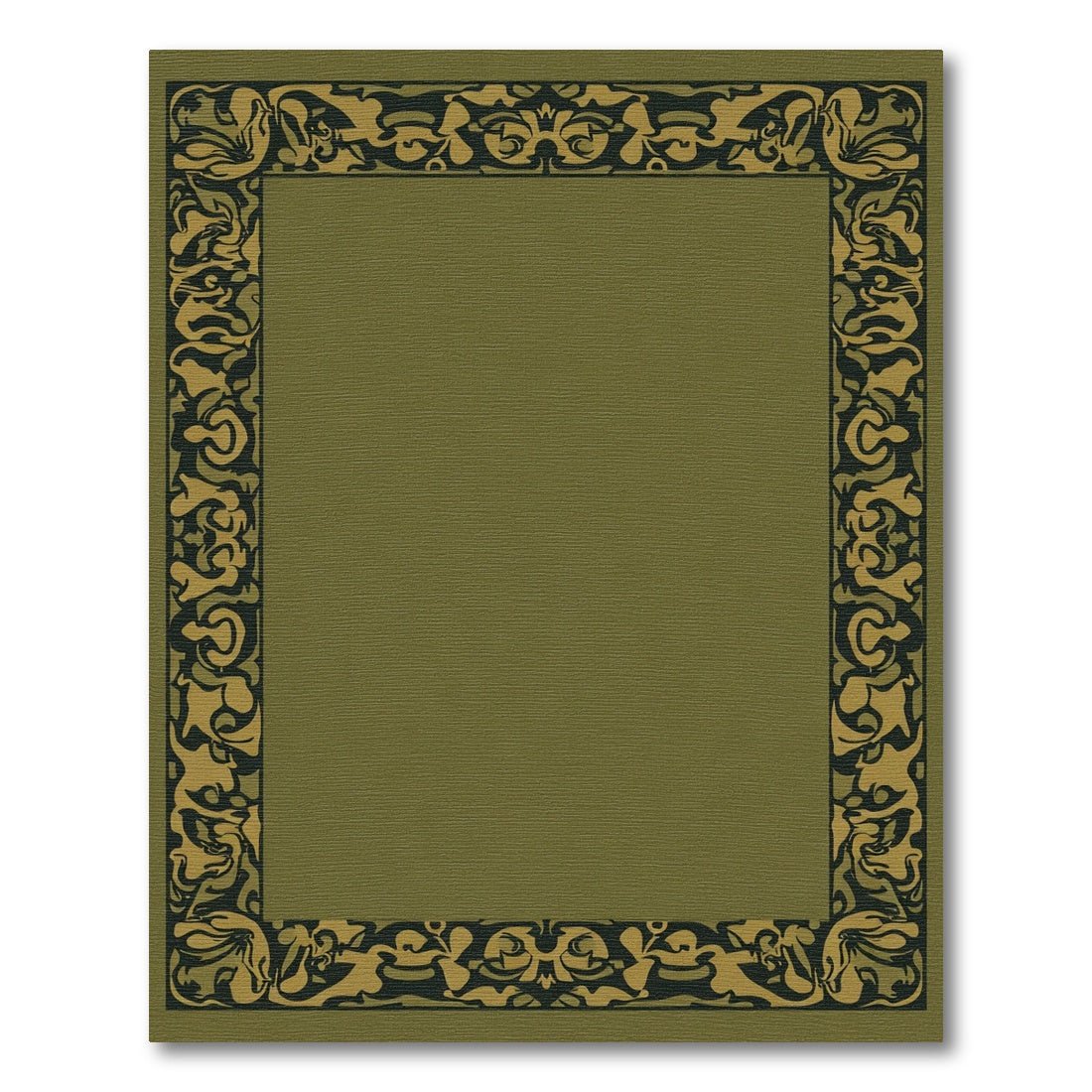 Art Nouveau Black Gold Border Design Rug