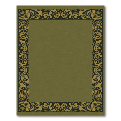 Art Nouveau Black Gold Border Design Rug