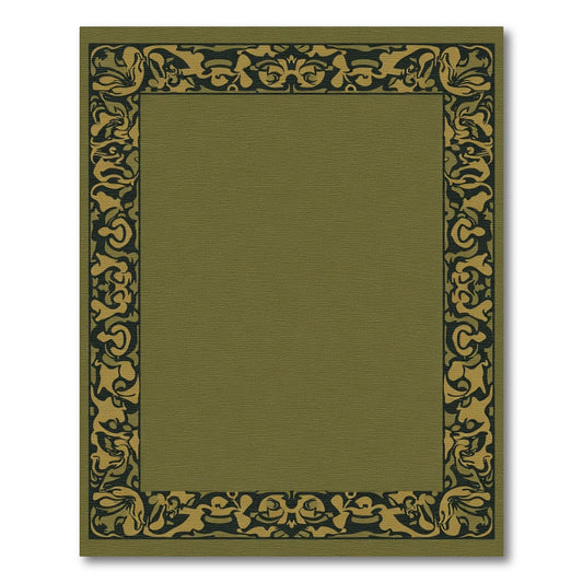 Art Nouveau Black Gold Border Design Rug