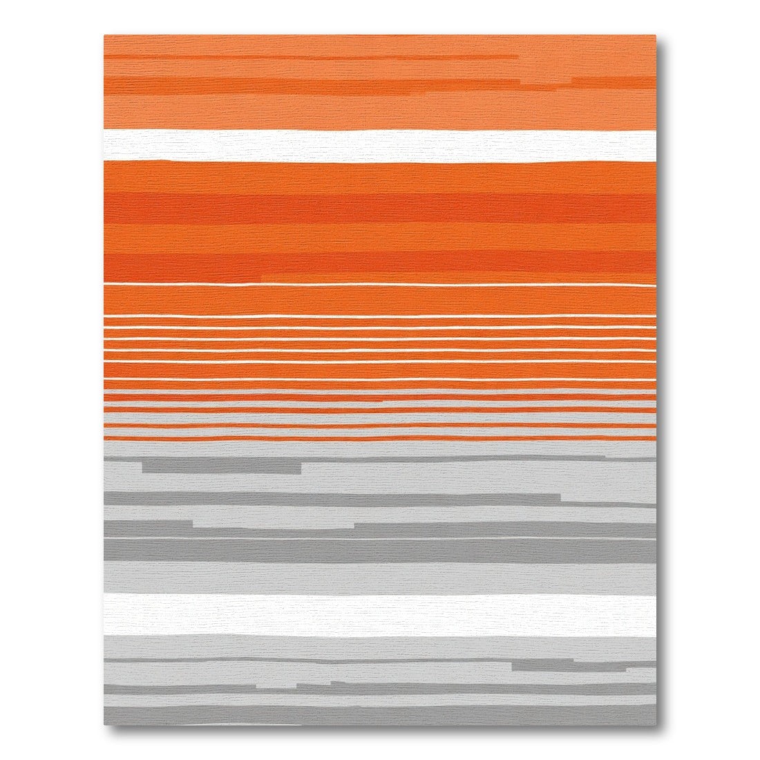 Orange Gray Horizontal Stripe Rug