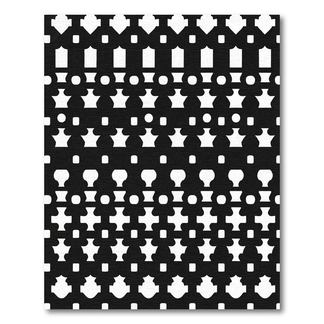 Black And White Geometric Tessellation Rug