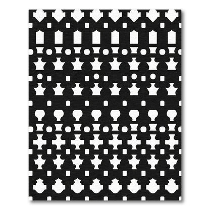 Black And White Geometric Tessellation Rug