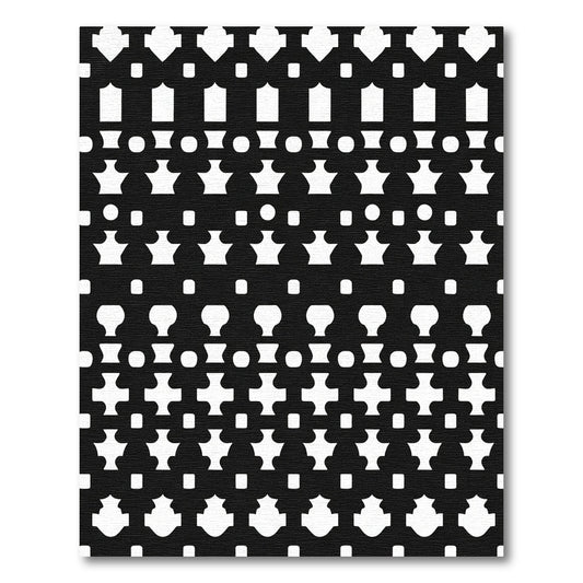 Black And White Geometric Tessellation Rug