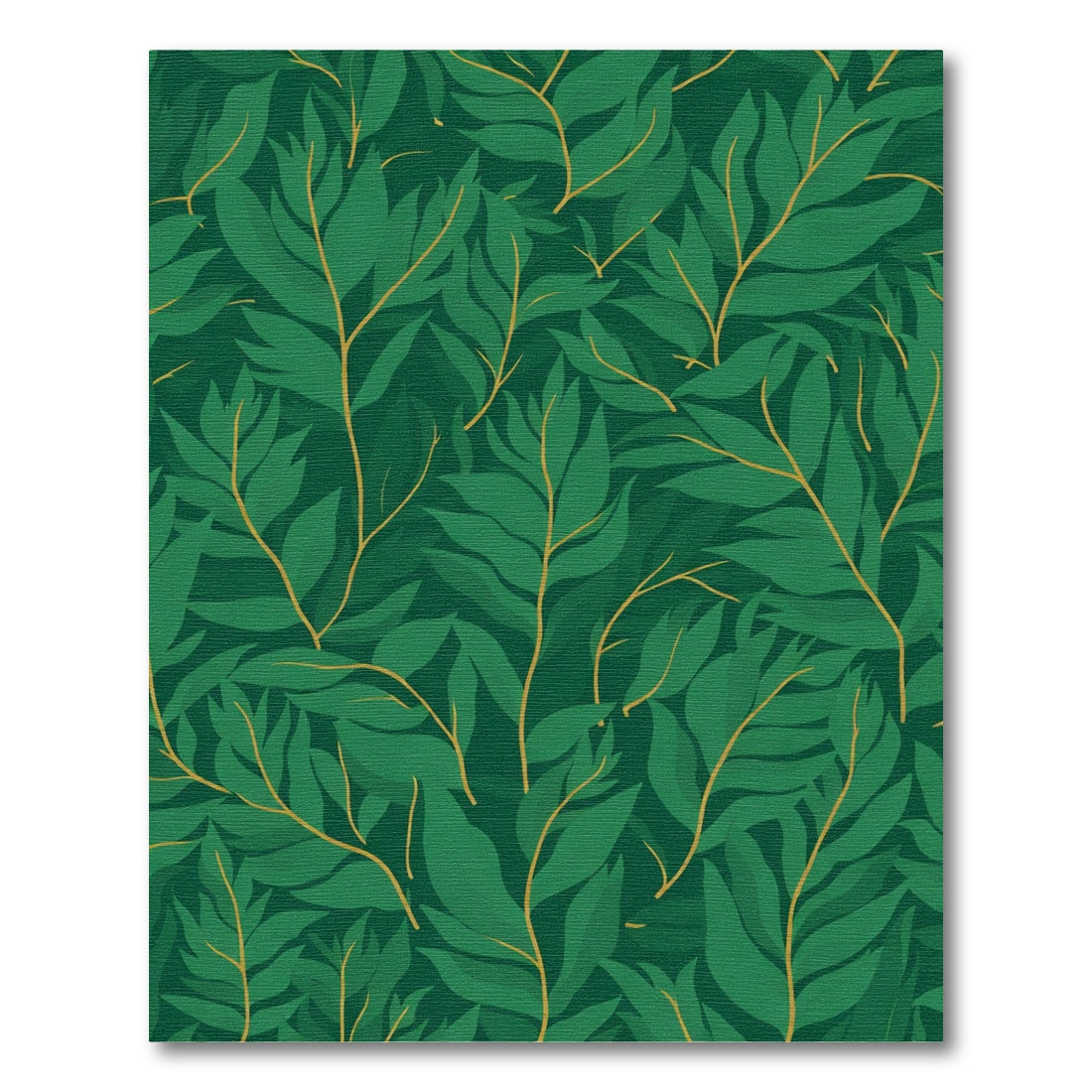 Deep Emerald Tropical Leaf Foliage Rug