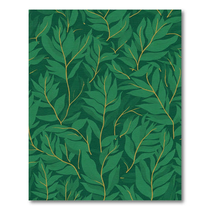 Deep Emerald Tropical Leaf Foliage Rug