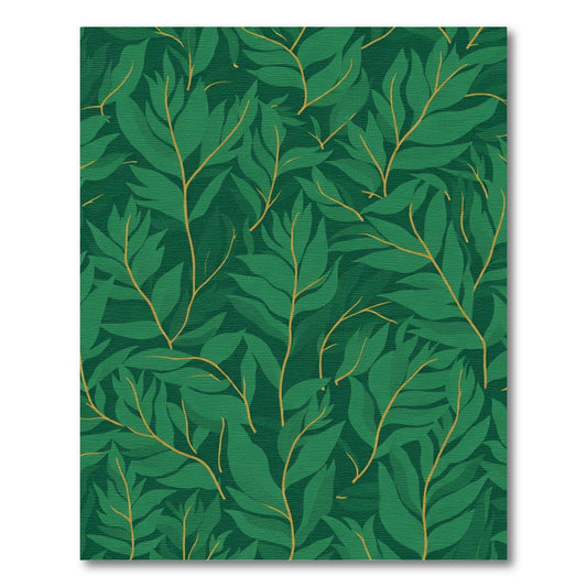 Deep Emerald Tropical Leaf Foliage Rug