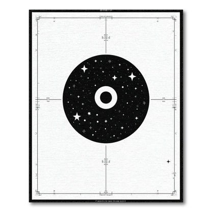 Black White Cosmic Star Circle Area Rug