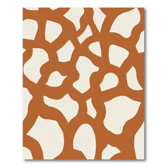 Abstract Terracotta Organic Shape Rug