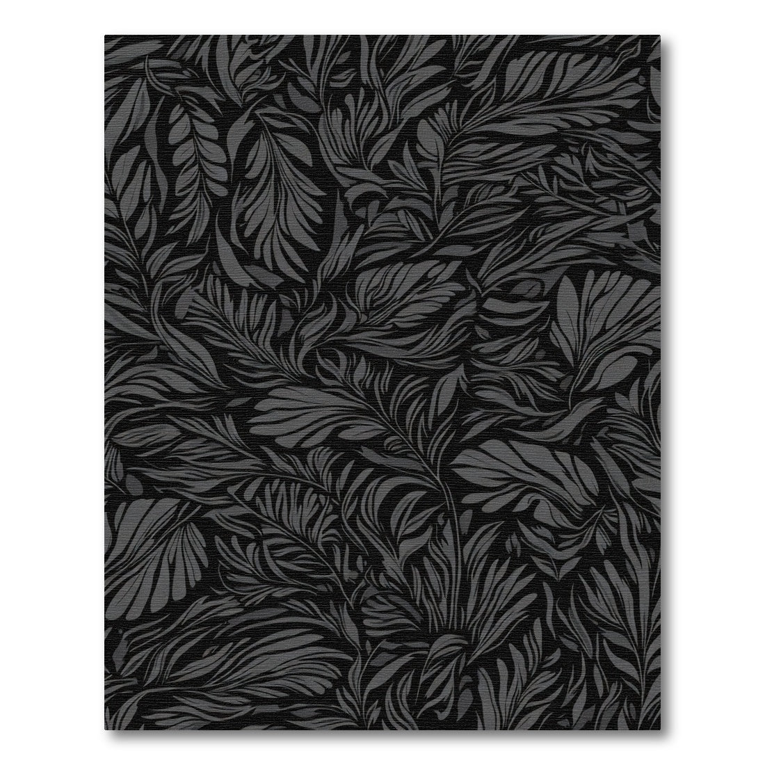 Charcoal Gray Botanical Swirl Rug