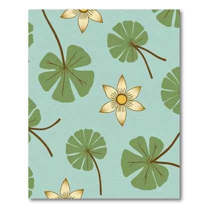 Light Blue Water Lily Garden Rug