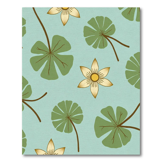 Light Blue Water Lily Garden Rug